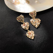 Женские асимметричные серьги FYUAN, длинные серьги с кристаллами в Корейском стиле, свадебные ювелирные изделия, подарки 2024 - купить недорого