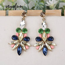 VEYOFUN Luxury Geometry Crystal Drop Earrings Party Dangle Earrings for Woman Fashion Jewelry Gift New 2024 - buy cheap