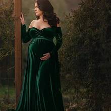 Elegence беременности и родам платья комплект одежды из плюша с длинным Беременность платье для фотосессий платье макси для беременных Для женщин фотосесси 2024 - купить недорого