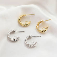 4PCS Hoop Earrings Ear Studs Charms for Jewelry Making Supplies Findings DIY Circle Earrings 14k Gold Plated Brass Accessories 2024 - buy cheap