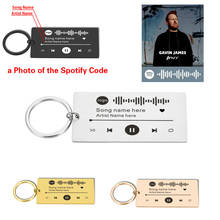 Personalized Music Spotify Code Keychain for Boyfriend Girlfriend Stainless Steel Keyring Laser Engraving Music Rings Jewelry 2024 - buy cheap