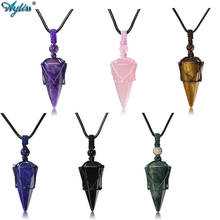 Ayliss 6 Facet Reiki Healing Crystal Stone Pointed Pendant Necklaces Adjustable Natural Gem Stone Necklace Reiki Quartz Jewelry 2024 - buy cheap