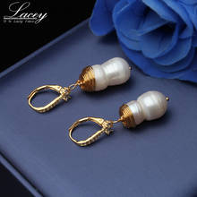 New Natural Freshwater Pearl Earrings For Women,Real Pearl Hoop Earrings Luxury Handmade Fine Jewelry 2024 - buy cheap