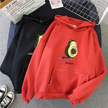Abacate carta impressão moletom inverno harajuku kawaii oversize hoodies feminino kpop com capuz senhoras bonito manga longa streetwear 2024 - compre barato