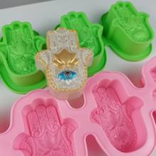 Four-hole Hand of Fatima Silicone Mold Eye of God Silicone Mold Handmade Soap Mold Bergamot Flower Cake Mold Candle Mold 2024 - buy cheap