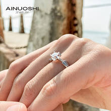 AINUOSHI 0.5ct Classic Bull Head Style Round Cut Moissanite Engagement Rings For Women 925 Silver Exquisite Jewelry Gifts 2024 - buy cheap
