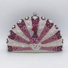 Novidade 2020 bolsa de mão com formato de pavão multicolorido para mulheres diamante bolsa de mão de luxo 2024 - compre barato