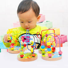 Детская развивающая математическая игрушка Монтессори, маленькие деревянные круги, проволочный лабиринт, американские горки, игрушка для малышей для мальчиков и девочек, подарки 2024 - купить недорого