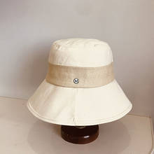 Sombrero de verano de ala ancha para mujer, sombrero de cubo, gorra de protección solar para niña, sombrero de playa de algodón para mujer, sombreros de sol plegables de moda Retro 2024 - compra barato