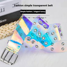 Gran oferta-Cinturón de moda para mujer, banda ancha de cintura transparente, hebilla extensible, cinturón elástico para vestido 2024 - compra barato
