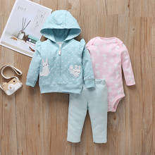 3 Pcs/Set Infant Baby Clothes 2020 Fall Winter Cotton Baby Coat+Pants+Bodysuit Long sleeves Newborn Bebe Girls Clothing Outfits 2024 - buy cheap