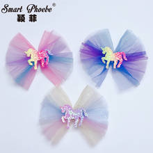 Boutique 15pcs Fashion Glitter Unicorn Big Bow Hairpins Gradient Rainbow Bowknot Hair Clips Princess Headwear Hair Accessories 2024 - buy cheap