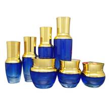 Bomba de loção de vidro de essência, embalagem de vidro azul, garrafa de cosméticos vazios, frasco de viagem 20/30/50g ml 2024 - compre barato