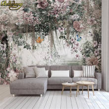 Beibehang-papel tapiz de flor de vid de acuarela, personalizado, moderno, fresco, para sala de estar, Fondo de TV, papel de pared pastoral, mural de fotos 3D 2024 - compra barato