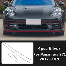 4pcs Stainless Steel Car Front Grille Cover Fog Light Lamp Moulding Trim for Porsche Panamera 971 2017 2018 2019 Styling 2024 - buy cheap