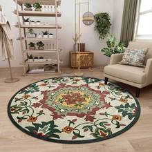 Alfombrilla redonda de estilo étnico para sala de estar, cesta colgante de 200cm, Retro, rojo, verde, Floral, para dormitorio y silla 2024 - compra barato