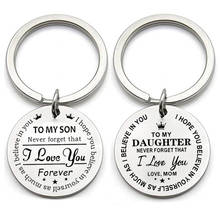 Imixlot Originality Trendy Stainless Steel Keychain Engraved To My Son Daughter forever Love Mom Keyring Love Gifts For Children 2024 - buy cheap