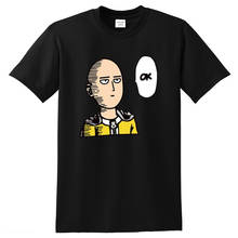 One punch man t shirts OK 100% cotton anime shirt Printed men T shirt men's Tshirt hip hop t-shirt for men funny 2024 - buy cheap
