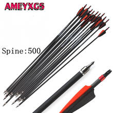 6/12/24Pcs 30" Archery Fiberglass Arrows Replaceable Broadhead SP 500 Glass Fiber Arrow For Outdoor Hunting Shooting Accessories 2024 - buy cheap