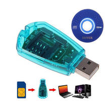 Lector de tarjetas SIM USB azul, copia/Cloner/escritor/Kit de respaldo, lector de tarjetas SIM GSM CDMA SMS, respaldo + Disco de CD 2024 - compra barato