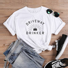 Camiseta con estampado "Driveway Drinker" unisex, ropa de algodón 100%, estilo callejero, informal, estilo grunge, de moda 2024 - compra barato