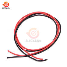 Juego de Cables de calibre de 14 AWG, cable Flexible de cobre trenzado de silicona de 2m para RC negro, 1M + rojo, 1M, cable de silicona de 14AWG 2024 - compra barato