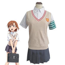 Toaru Kagaku no Railgun Misaka Mikoto Shirai Kuroko School Uniform Sweater Shirt Skirt Outfit Anime Cosplay Costumes 2024 - buy cheap