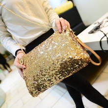 Glitter Sequins Handbag Fashion Zipper Sparkling Party Evening Envelope Handbags Clutch Bag For Women Wallet Tote 2024 - buy cheap