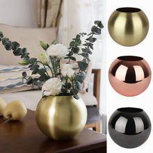 Fashion Stainless Steel Vase Metal Flower Storage Container Organizer Polished Flowerpot 2024 - buy cheap