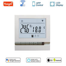 Mk71 wifi termostato controlador de temperatura para água/piso elétrico aquecimento água/caldeira a gás funciona com alexa casa do google 2024 - compre barato