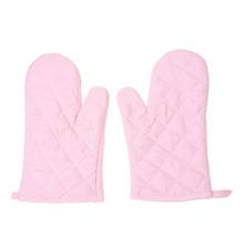 1Pair Kitchen Craft Heat Resistant Cotton Oven Glove Pot Holder Baking Cooking Mitts Pink 2024 - buy cheap