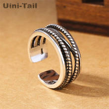 Uini-Tail hot new 925 sterling silver winding twist multi-layer open ring fashion trend retro high quality Thai silver jewelry 2024 - buy cheap