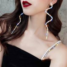 Exaggerated Shiny Rhinestone Long Snake Drop Earrings For Women Luxury  Crystal Long Tassel Pendant Dangel Earrings Jewelry 2024 - buy cheap