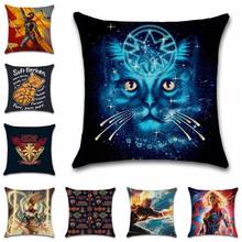 Movie cat captain printed cushion cover linen pillowcase decoration for sweet home house sofa chair kids bedroom gift 2024 - buy cheap