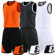 Conjunto de camisas de basquete 3v3 masculinas, camisas de basquete de jovens, uniformes, universitário, treinamento de retorno, trajes personalizados 2024 - compre barato