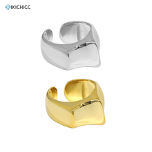 KIKICHICC-Anillos ajustables gruesos de oro para mujer, de Plata de Ley 925, geométricos irregulares, grandes, de lujo, joyería fina 2024 - compra barato