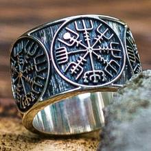 Men Stainless Steel Ring Viking Valknut Pirate Compass Text Symbol Vintage Jewelry Size 7 8 9 10 11 12 13 2024 - buy cheap