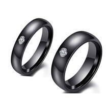 Мужское и женское кольцо из нержавеющей стали с фианитом 4 мм 6 мм 2024 - купить недорого