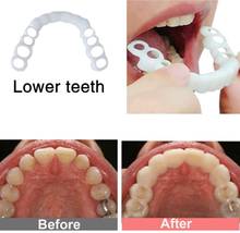 Conjunto de revestimentos para dentes, "1 conjunto perfeito ajuste perfeito clareamento dos dentes capa de dente falso aplicação de silicone sorriso revestidos dentes ferramenta cosmética 2024 - compre barato