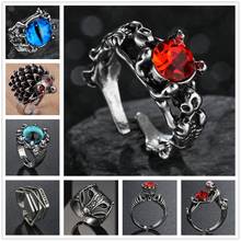 Retro Gothic Punk Men Rings Trendy Fox Hedgehog Skull Evil Eye Male Rings Jewelry Halloween Accessories Anillo Hombre Bijoux 2024 - buy cheap