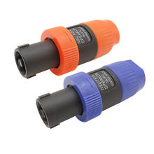 Conector macho NL4FC de 4 pines, Conector de Cable de enchufe de Audio, naranja y azul, 4 polos, NL4FC, bloqueo de giro macho, altavoz Speakon, 2 uds. 2024 - compra barato