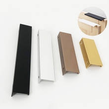 Aluminum Alloy Cabinet Drawer Knobs Modern Matte Black White Invisible Furniture Hidden Handle Kitchen Wardrobe Handles Pulls 2024 - buy cheap