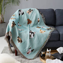 Multifunction Cute Dog print Throw Blanket  knitted universal blanket Non-slip Blankets Slipcover Cobertor for Sofa Bed Travel 2024 - buy cheap