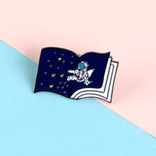 Astronaut Travel Cosmic Starry Sky Lapel Enamel Pins Book shape Brooches Badges Clothes Bag Pins Jewelry Gifts for Friends 2024 - buy cheap