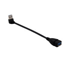 Удлинительный Кабель USB 3,0, 20 см, с углом 90 градусов, вправо/влево/вверх/вниз, адаптер «Папа-мама» шнур 2022 - купить недорого