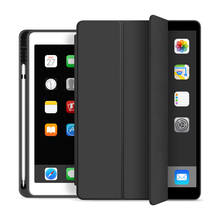 Funda inteligente con Portalápices para iPad, carcasa con Portalápices para iPad 2020, 2019, 10,2, 2018, 2017, 9,7, Air 3 Pro, 10,5, Mini 5, 8, 7, 6. ª generación 2024 - compra barato