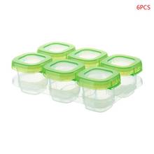 Free Shipping 6 Pcs Baby Plastic Food Containers Mini Weaning Freezing Pots Boxes Freezer Storage Box 2024 - buy cheap
