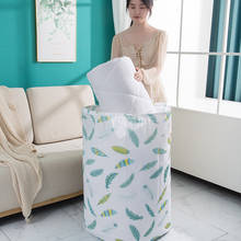 Manufacturer Wholesale Round Barrel Drawstring Top Storage Bag Household Storage Basket Dirty Clothes Toy Quilt Storage Foldable 2024 - buy cheap