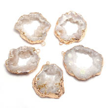 Pedra natural cristal branco cluster pingentes forma irregular requintado charme para fazer jóias diy colar brinco acessórios 2024 - compre barato