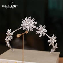 HIMSTORY Bridal Hair Jewelry Flower  Rhinestones Crystal Headbands Tiaras Crown Brides Girl Headwear Wedding Accessories 2024 - buy cheap